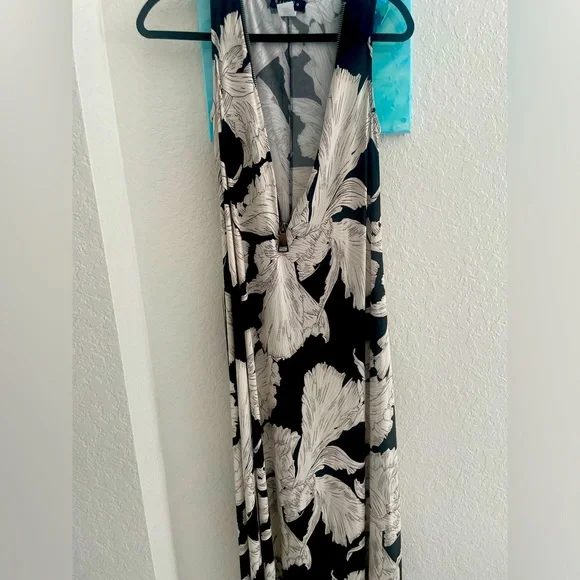 apt 9 black dress shoes A&A Luxe Halter Corset Maxi Dress – Black & White Evening Gown, White / S main image 1